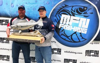 2019 MFN winners with trophy modeled like a walleye